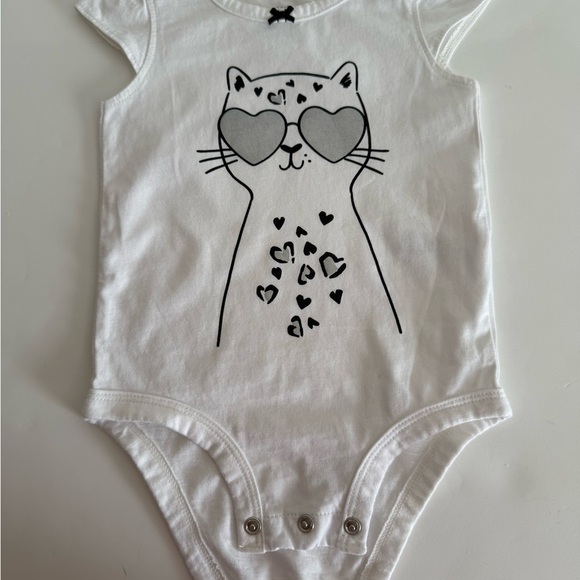 Carter's Other - Carters White and Black Cat with Shades One Piece
